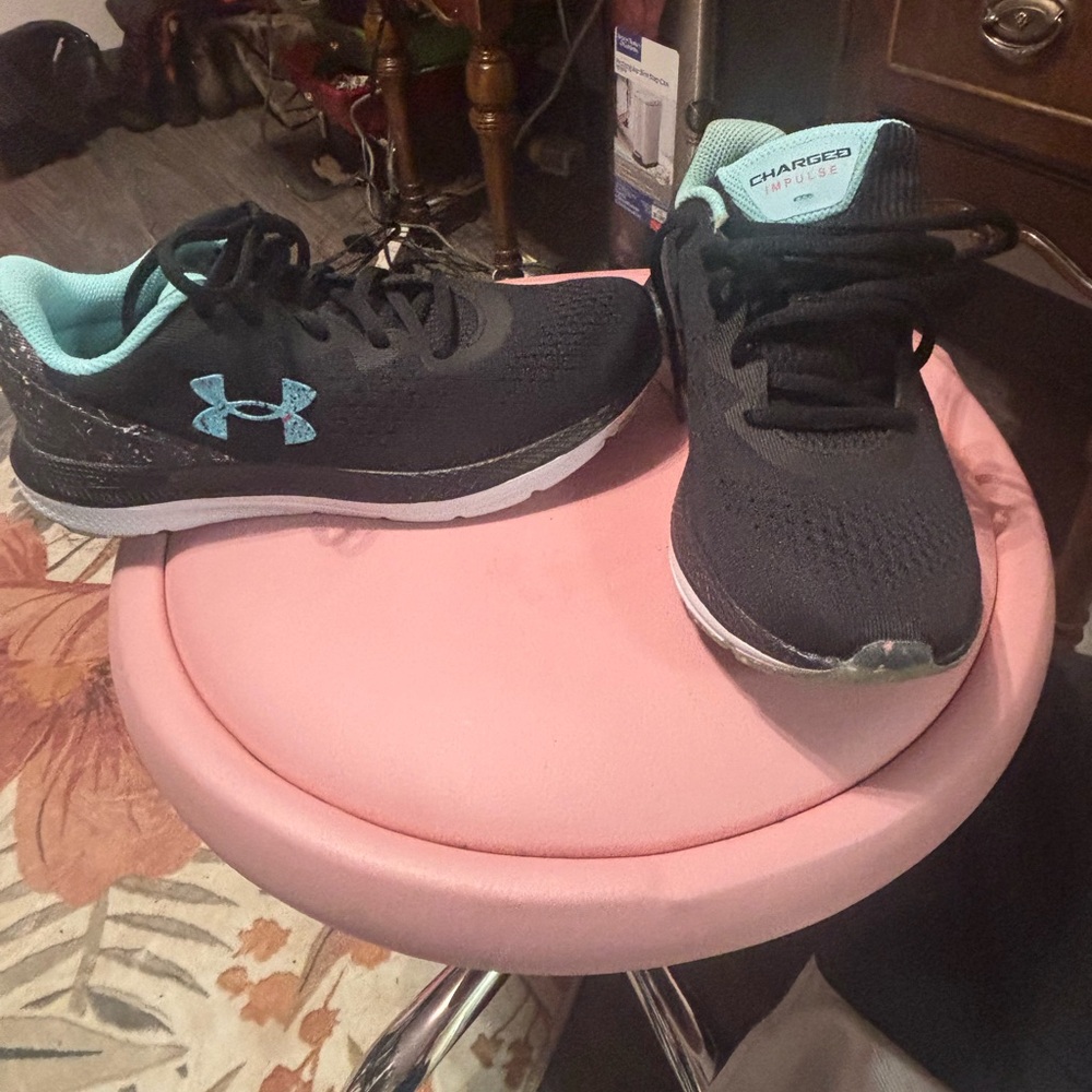 Under Armour Black and Mint Charged Impulse Shoes Never Worn